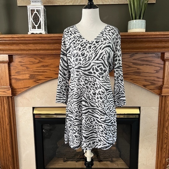 Pacific Beach Animal Print Swim Cover Up Sz. M - Picture 1 of 12